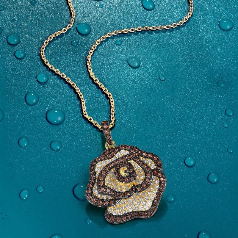 Santuzza Sterling Silver Gemstone Flower Pendant for Women - Image 2